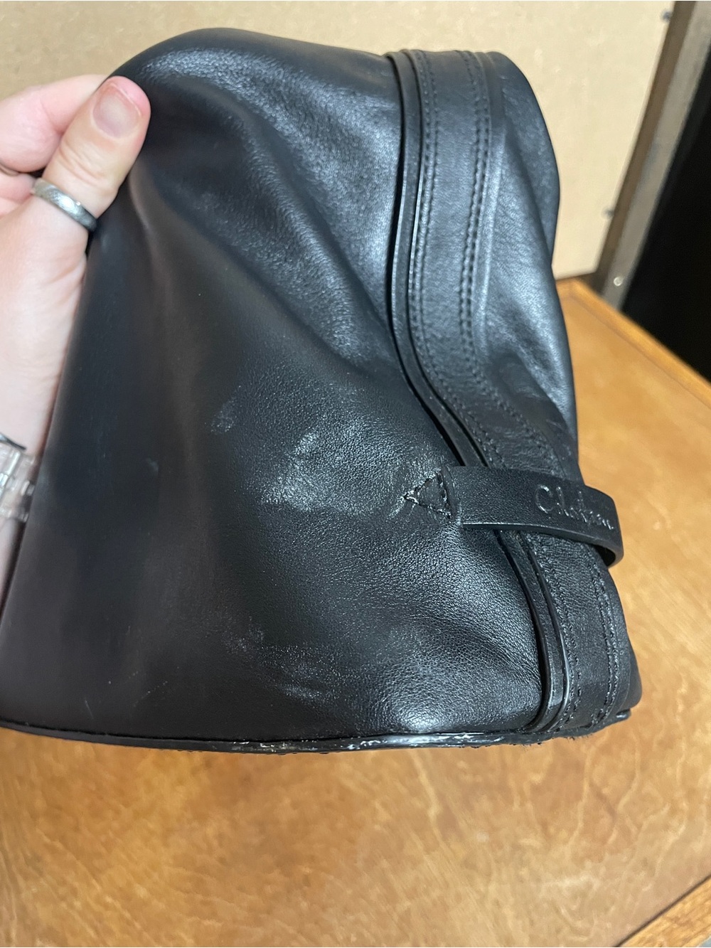 Cole Haan Black Leather Hobo Bag with Gold Hardware - Picture 3 of 12